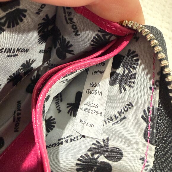 Min & Mon Frodo Wallet Eyes Pink Zip Around Wallet - Picture 13 of 16